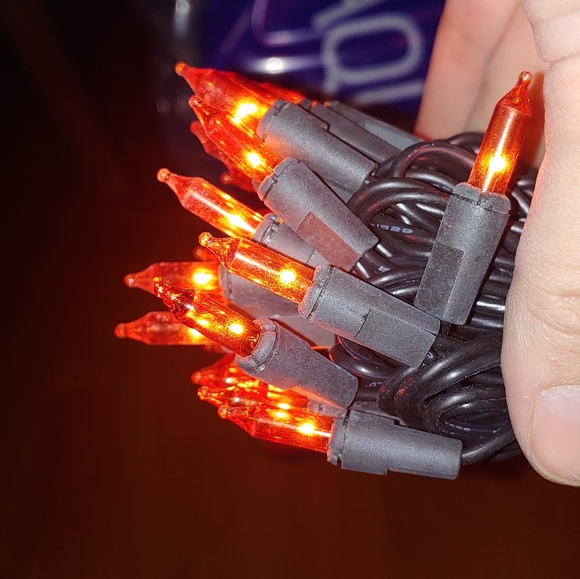 2 Set Totally Ghoul Halloween 50 Orange String Lights Set Indoor/Outdoor Vintage - Picture 2 of 5